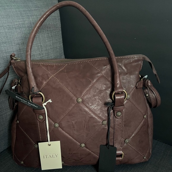 NWT CAVALCANTI COLLECTION TOTE HANDBAG ITALIAN LEATHER - Picture 1 of 9